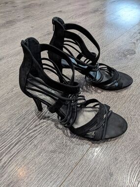 Impo Black Strappy Stiletto Heels